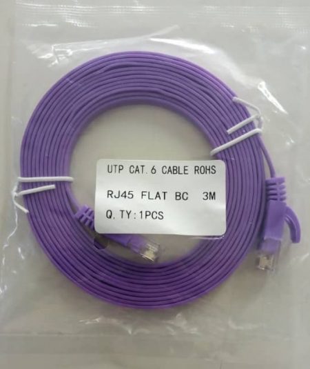 UTP Cat 6 Cable ROHS RJ45 FLAT BC 3M QTY 1 PCS
