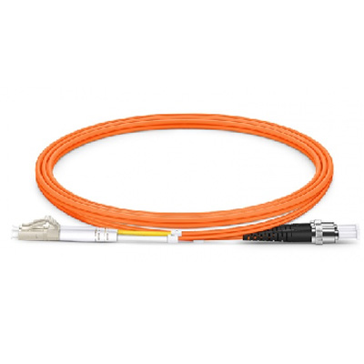 LC UPC to ST UPC Duplex OM2 Multimode PVC Fiber Optic Patch Cable